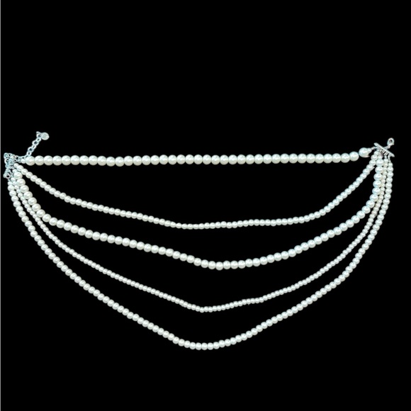 Elegant Multi-Strand Faux Pearl Necklace - Picture 4 of 12